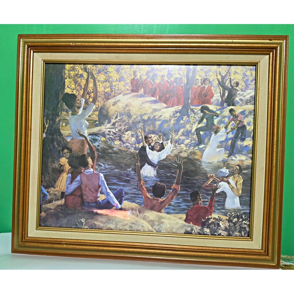 Barrington Watson "Baptism" Print - 16x20 Ornate Gold Frame Vintage
